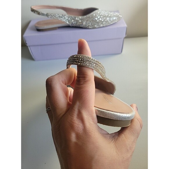 madden girl womens valentina silver rhinestone sling back mule size 9.5 - Picture 4 of 8
